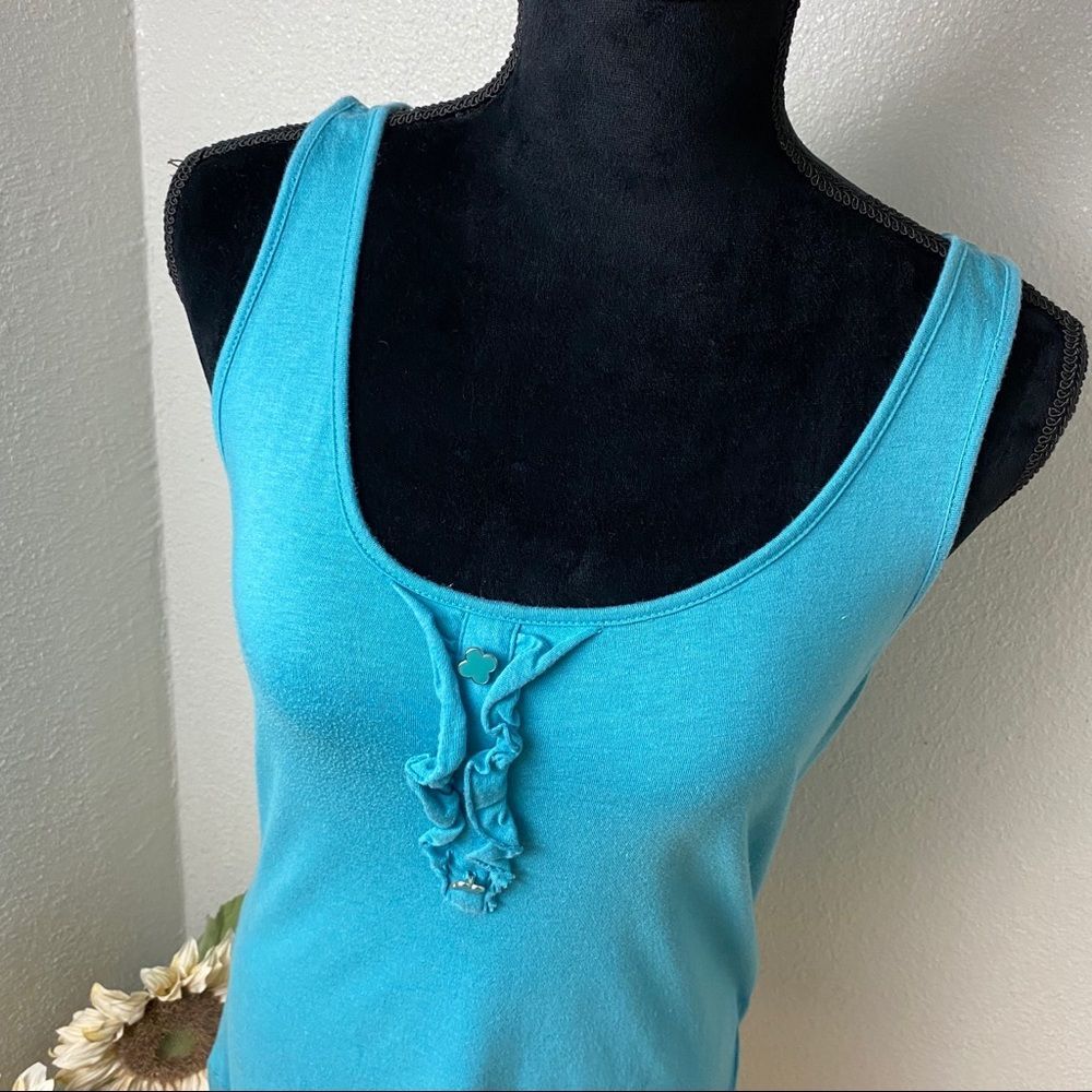 Aqua Blue Casual Tank - Large - Old Navy